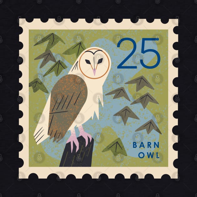 Barn Owl Postage Stamp by Renea L Thull